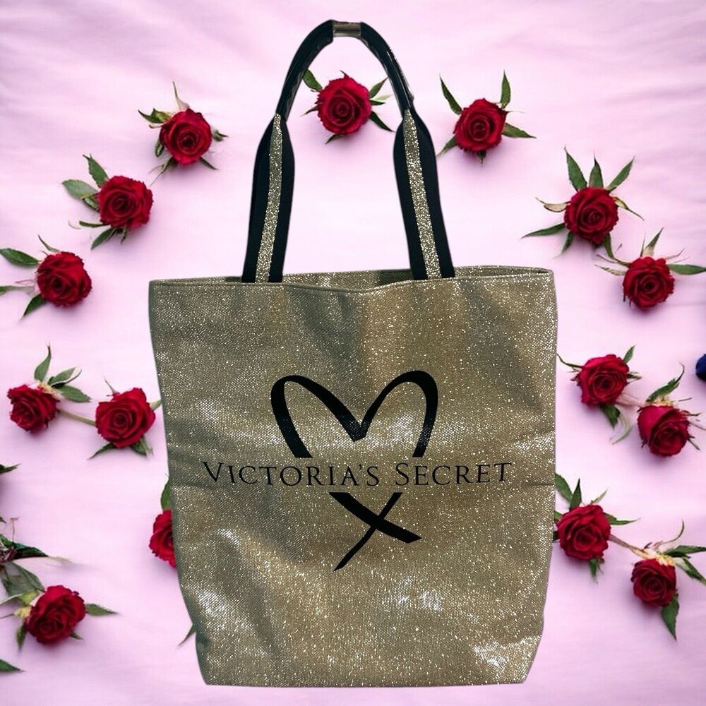 Victoria’s Secret Gold Glitter Tote Bag 2017 Fashion Show Limited Edition